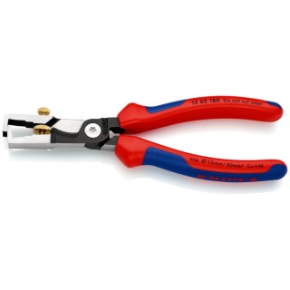 Knipex Copper Insulated Cable Cutter 0.1 to 10 mm² Stripping Range, Insulated Handle, 180mm Overall Length 13 62 180