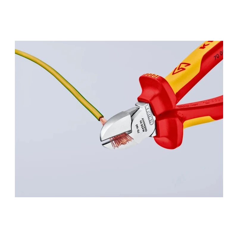 Knipex 160mm VDE/1000V Approved Bevel Cable Cutter with Vanadium Electric Steel Jaws 70 06 160 T