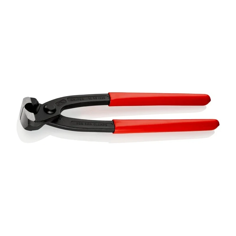 Knipex 1-Piece Ear Clamp Pliers, Plastic Coated Handle, Steel Black Atramentised, 220mm Overall Length 10 98 I220