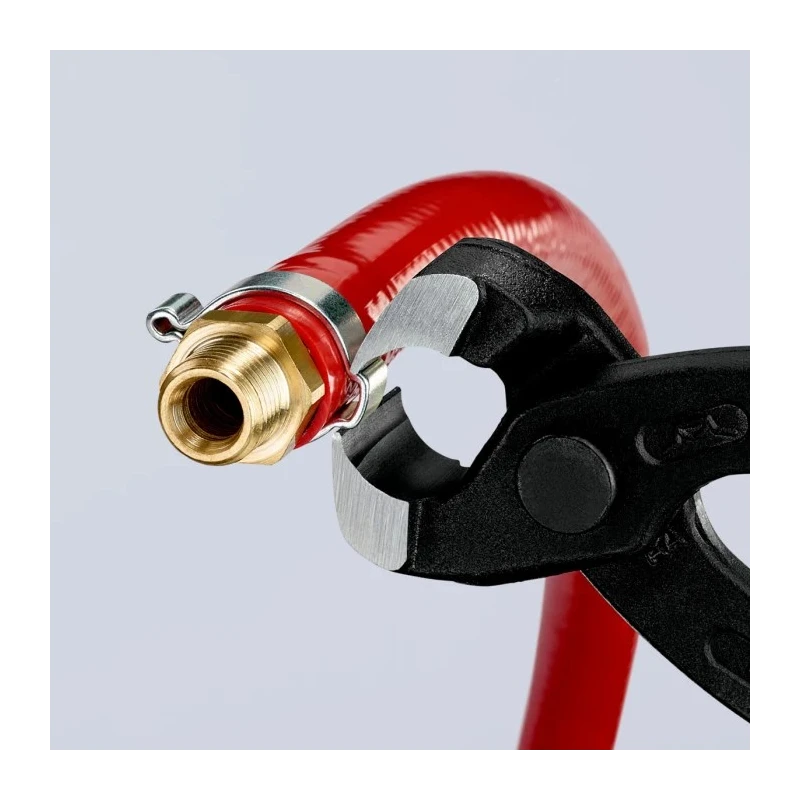 Knipex 1-Piece Ear Clamp Pliers, Plastic Coated Handle, Steel Black Atramentised, 220mm Overall Length 10 98 I220