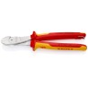 Knipex High Leverage 1000V Insulated Diagonal Cable Cutter 250mm With Bevel Model 74 06 250 T