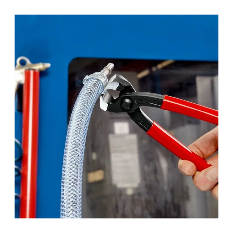 Knipex 1-Piece Ear Clamp Pliers, Plastic Coated Handle, Steel Black Atramentised, 220mm Overall Length 10 98 I220