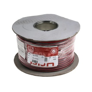 RS PRO 2 Core Stranded Bare Copper Audio Cable, Red Black PVC Jacket, 100m Length 136-8134