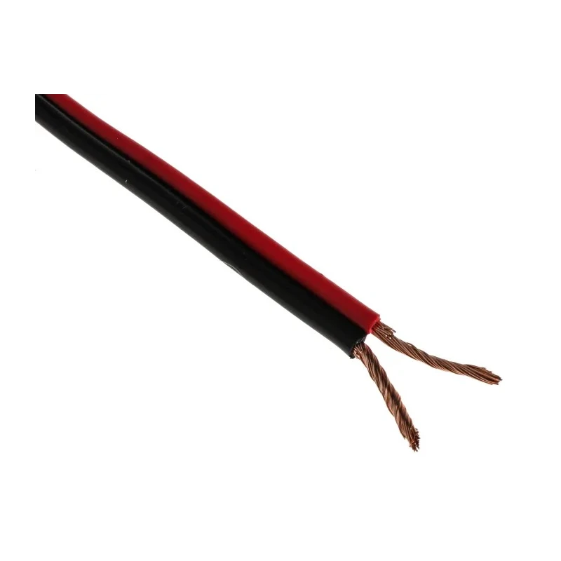 RS PRO 2 Core Stranded Bare Copper Audio Cable, Red Black PVC Jacket, 100m Length 136-8134