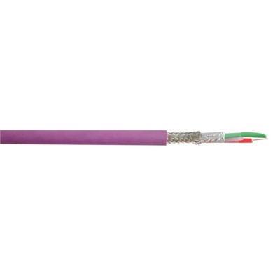 RS PRO Data Cable 2 Cores 0.64mm² 22 AWG Screened 300V 100m Purple Polyvinyl Chloride Sheath 136-8220