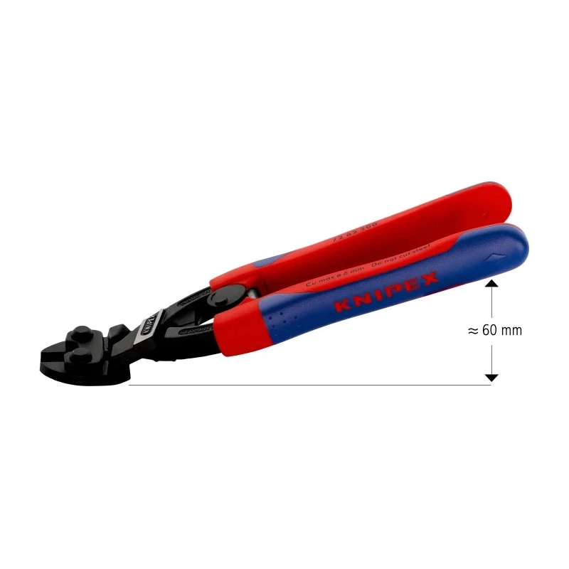 Knipex Compact Bolt Cutter 200 mm Length, Plastic Handle, Chrome Vanadium Steel Jaw 72 62 200