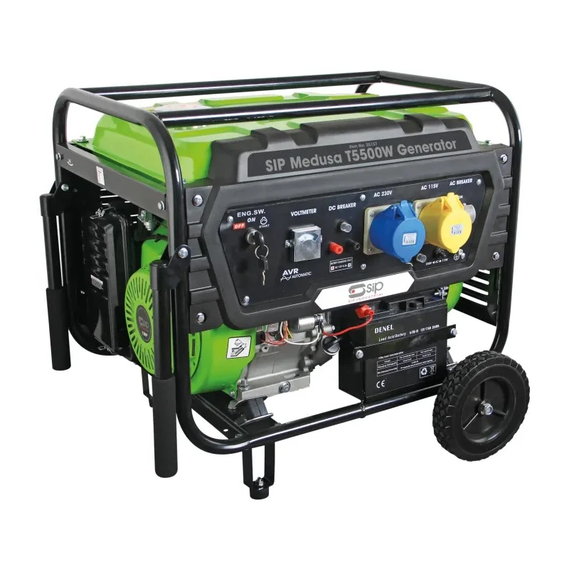 SIP Heavy-Duty Petrol Generator 5.5kW Maximum Output Power 12 V dc, 230V ac Output 25L Fuel Tank Capacity 83 kg 25137