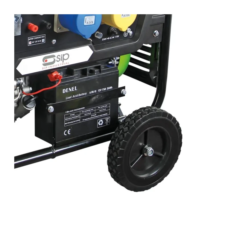 SIP Heavy-Duty Petrol Generator 5.5kW Maximum Output Power 12 V dc, 230V ac Output 25L Fuel Tank Capacity 83 kg 25137