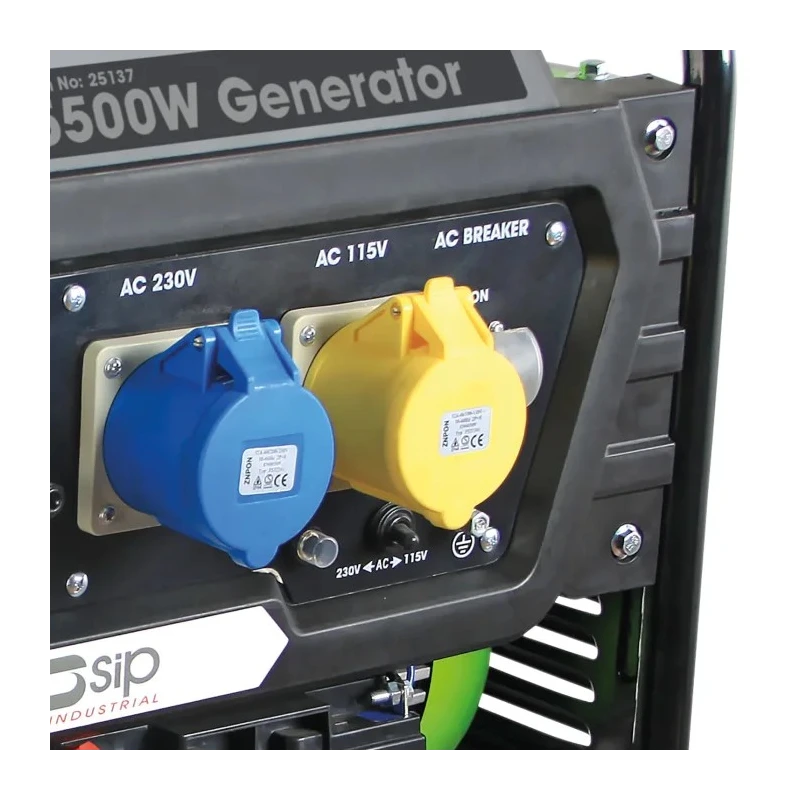 SIP Heavy-Duty Petrol Generator 5.5kW Maximum Output Power 12 V dc, 230V ac Output 25L Fuel Tank Capacity 83 kg 25137