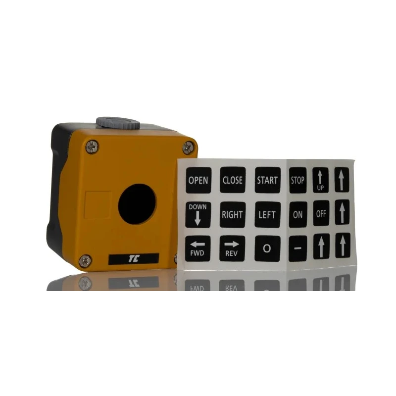 RS PRO Yellow Die Cast Aluminium Push Button Enclosure 1 Hole 22.5 mm Diameter 136-8582