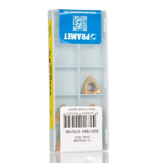 Pramet Lathe Part Triangular Indexable Cutting Insert 3.47 mm Height, 90° Approach Angle, 16.5 mm Length TN 16ER200M:T8030