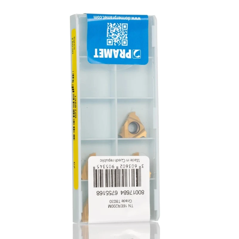 Pramet Lathe Part Triangular Indexable Cutting Insert 3.47 mm Height, 90° Approach Angle, 16.5 mm Length TN 16ER200M:T8030