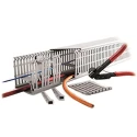 RS PRO Halogen-Free Grey Open Slot Cable Trunking W40mm x D40mm x L2m Polycarbonate ABS W40mm