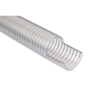 RS PRO Non-Toxic Clear Wire Reinforced Polyvinyl Chloride Hose Pipe 9 bar 5 m Length 136-9526