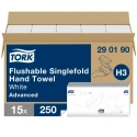 Tork Flushable Folded Paper Towel 115 x 230 mm 2 Ply 250 Sheets 290190