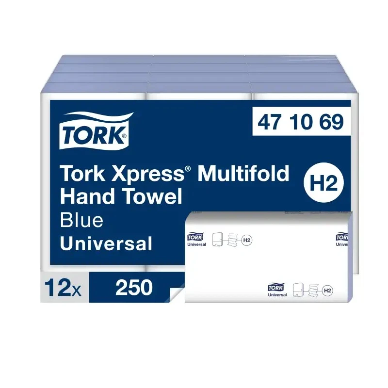 Tork Xpress Folded Paper Towel Blue 1 Ply 81 x 213 Folded mm, 241 x 213 Unfolded mm 471069