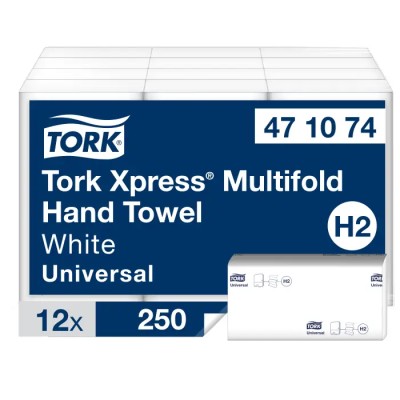 Tork Xpress Folded Paper Towel 241 x 213 mm Unfolded 81 x 213 mm Folded White 1-Ply 250 Sheets 471074