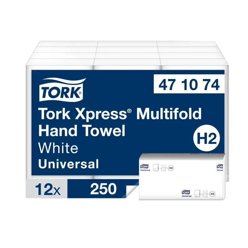 Tork Xpress Folded Paper Towel 241 x 213 mm Unfolded 81 x 213 mm Folded White 1-Ply 250 Sheets 471074