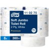 Tork Jumbo 2-Ply Toilet Roll 265mm Diameter, 360m Roll Length, 1800 Sheets per Roll, Pack of 6 110275