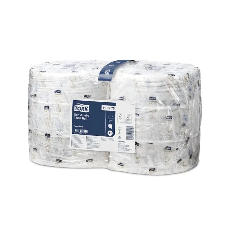 Tork Jumbo 2-Ply Toilet Roll 265mm Diameter, 360m Roll Length, 1800 Sheets per Roll, Pack of 6 110275
