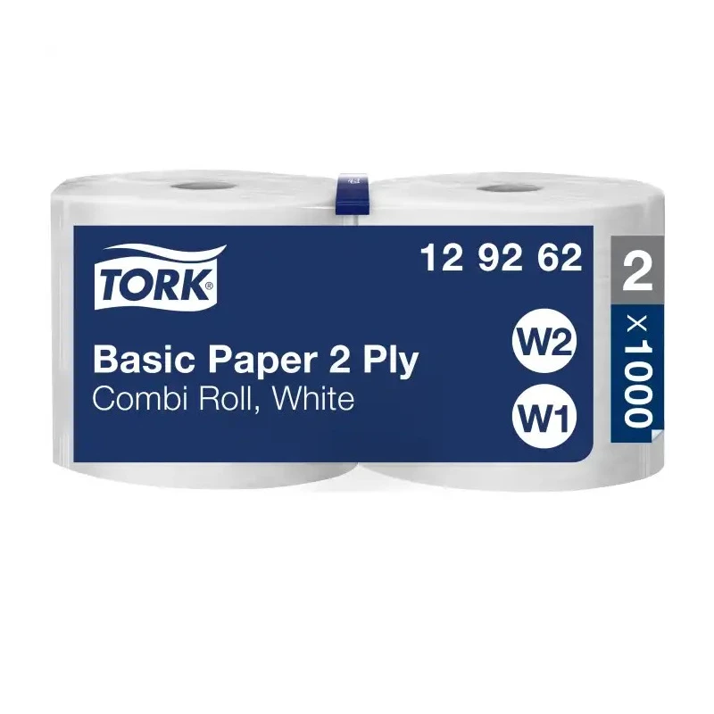 Tork Basic Paper 2 Ply Roll Paper Towel, 340 m x 235 mm, 1 Ply, 971 Sheets 129262