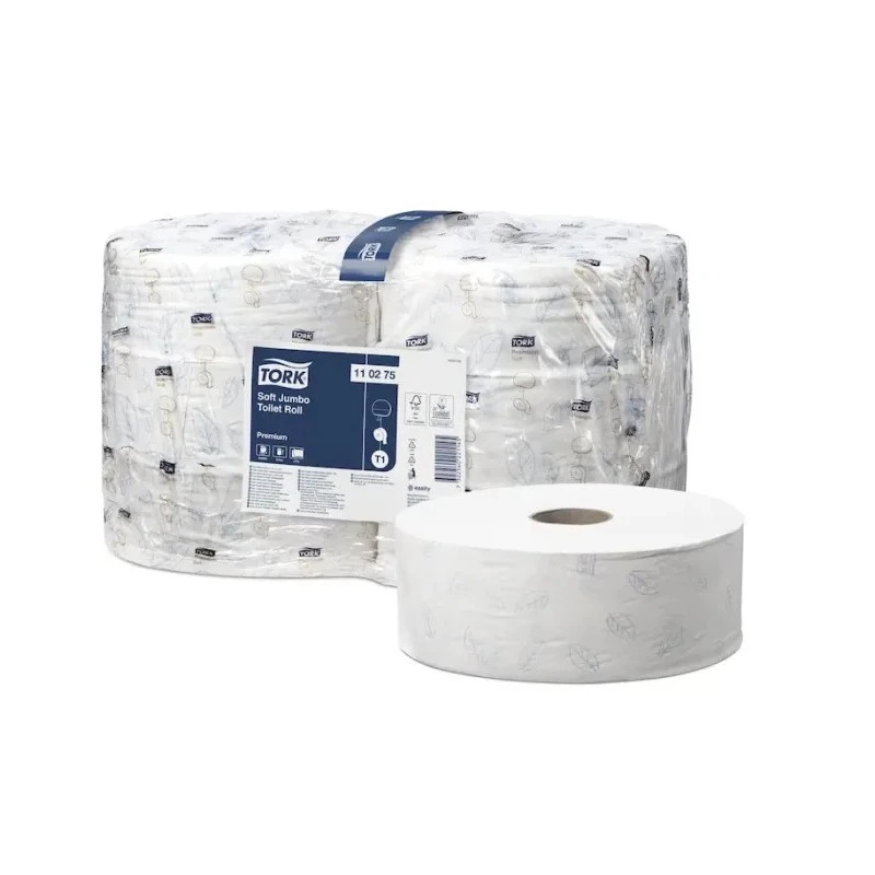 Tork Jumbo 2-Ply Toilet Roll 265mm Diameter, 360m Roll Length, 1800 Sheets per Roll, Pack of 6 110275