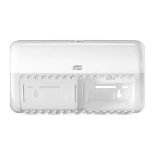 Tork White Plastic Dual Toilet Roll Dispenser 153 mm x 158 mm x 286 mm 557000