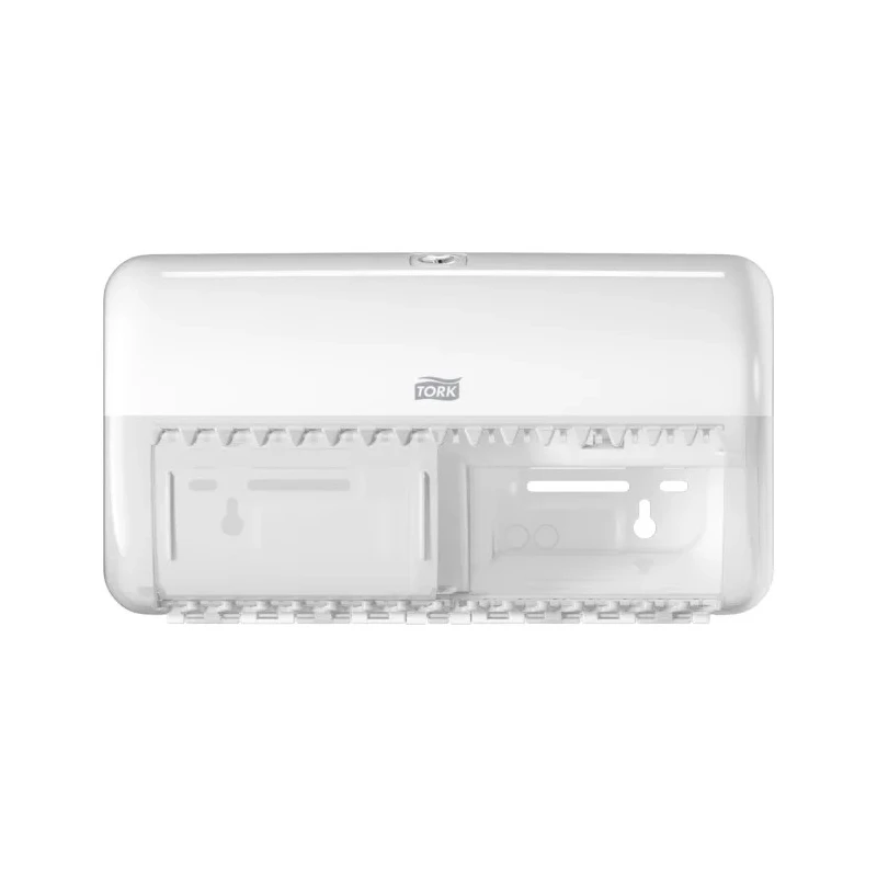 Tork White Plastic Dual Toilet Roll Dispenser 153 mm x 158 mm x 286 mm 557000