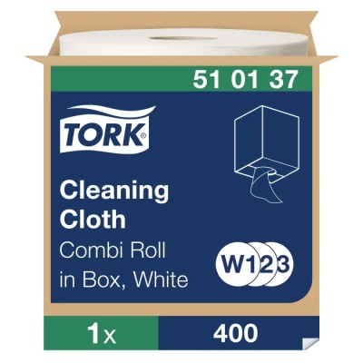 Tork Dry Multi-Purpose White Centrefeed Wipes 152 m x 320 mm Single Ply 400 Per Pack 510137