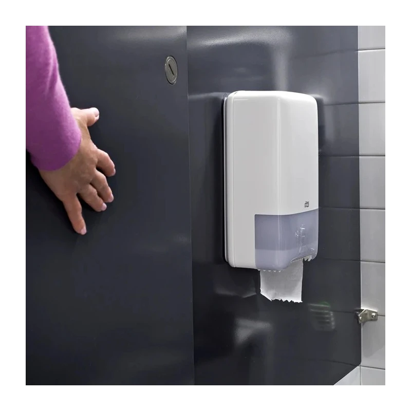 Tork White Plastic Twin Mid-Size Toilet Roll Dispenser 140 mm x 344 mm x 184 mm 557500