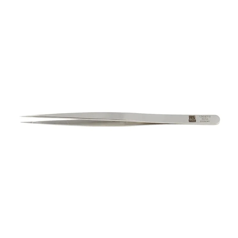 RS PRO 140mm Stainless Steel Very Sharp Fine Straight Tweezer 136-9711
