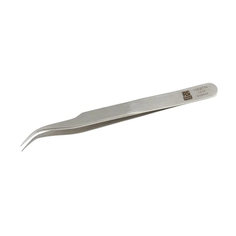 RS PRO 115mm Stainless Steel Fine Curved Tweezer 136-9714