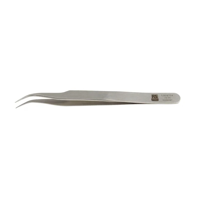 RS PRO 115mm Stainless Steel Fine Curved Tweezer 136-9714