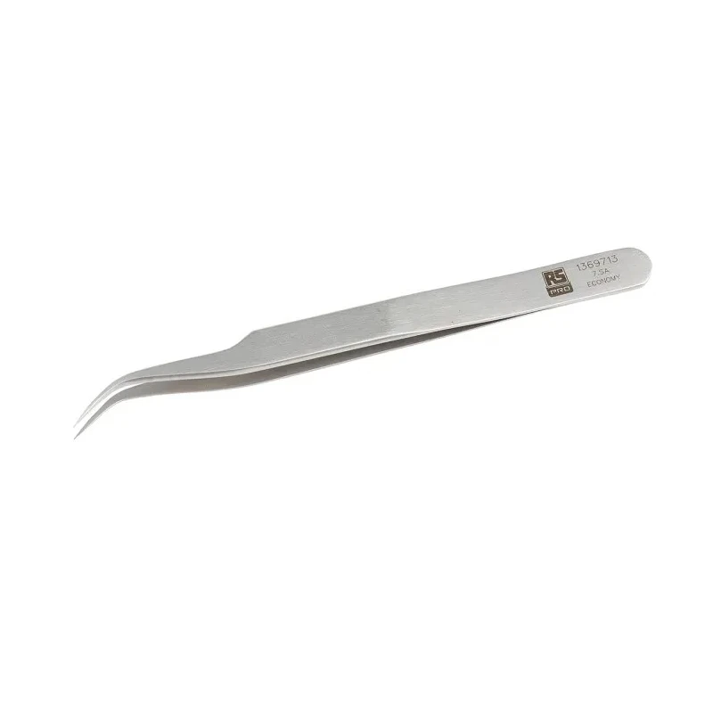 RS PRO Stainless Steel Fine Curved Tweezer 115mm 136-9713