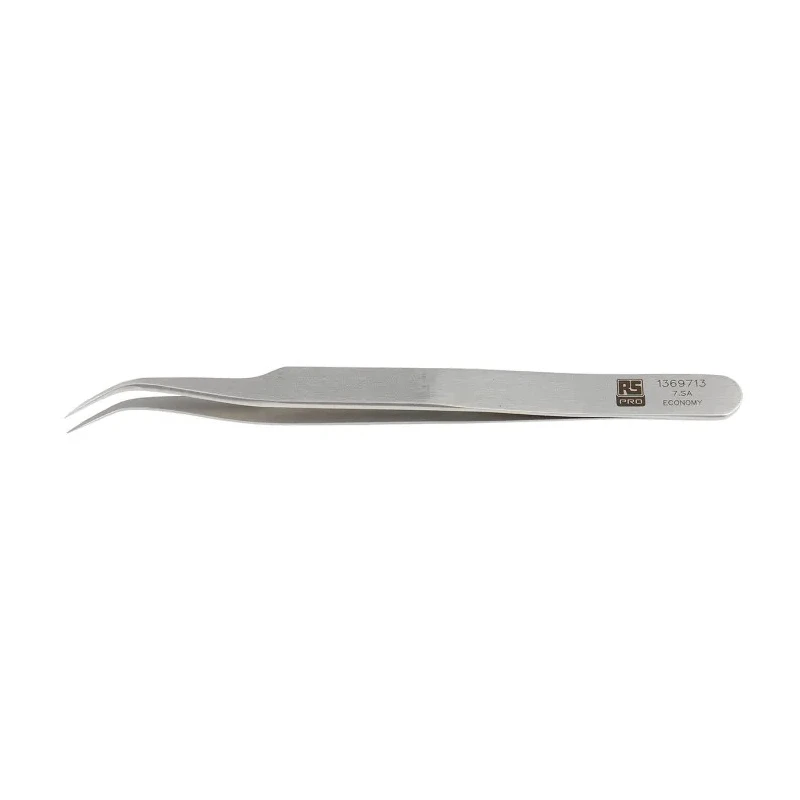 RS PRO Stainless Steel Fine Curved Tweezer 115mm 136-9713