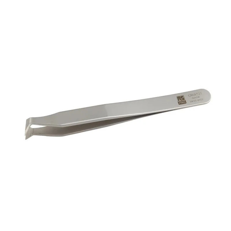 RS PRO 115mm Carbon Steel Bent Tweezer 136-9721