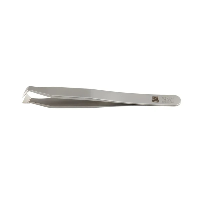 RS PRO 115mm Carbon Steel Bent Tweezer 136-9721