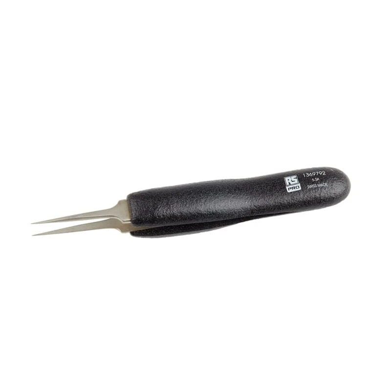 RS PRO 115mm Stainless Steel Extra Fine ESD Safe Tweezer 136-9792