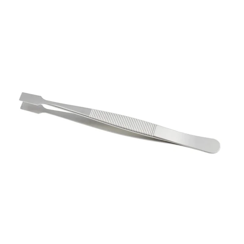 RS PRO Stainless Steel Flat Tweezer 120mm, Anti-Magnetic, Anti-Acid 136-9797