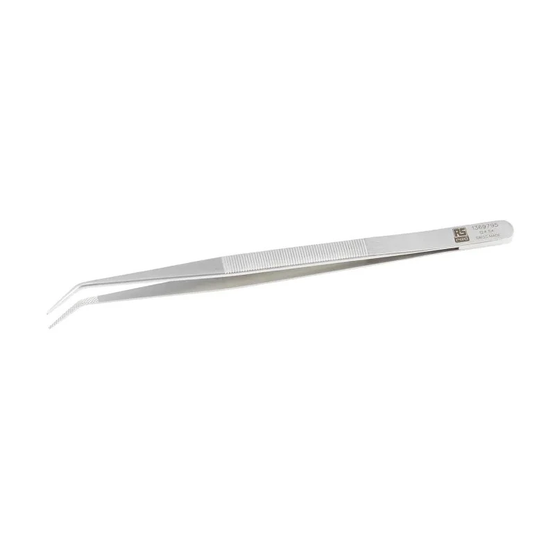 RS PRO 150mm Stainless Steel Serrated Tweezer 136-9795
