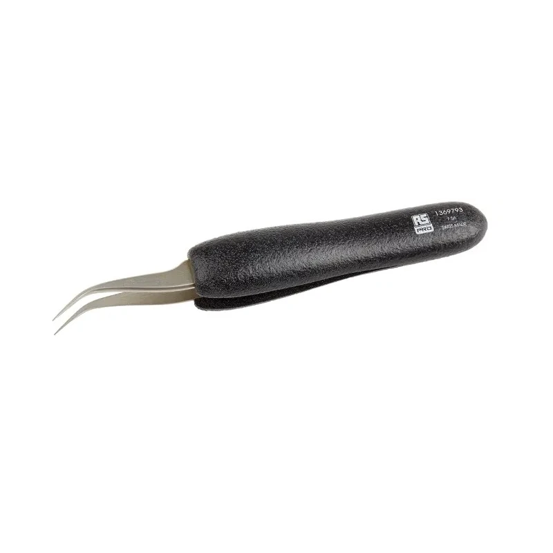 RS PRO 120mm Stainless Steel Curved Fine ESD Safe Tweezer 136-9793
