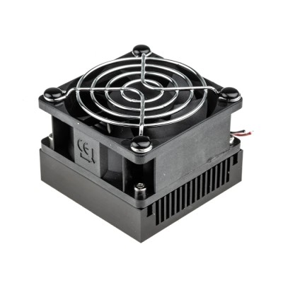 Thermo Electric Devices Heatsink Universal Square Aluminium with Fan 60mm x 60mm x 47mm Black Anodised TDEX6015/TH12G