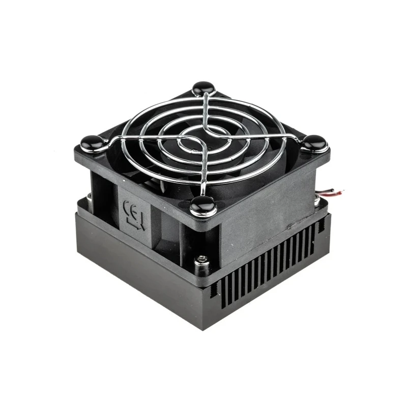 Thermo Electric Devices Heatsink Universal Square Aluminium with Fan 60mm x 60mm x 47mm Black Anodised TDEX6015/TH12G