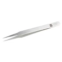 RS PRO Stainless Steel Flat Tweezer 120mm Anti-Magnetic Anti-Acid 136-9838