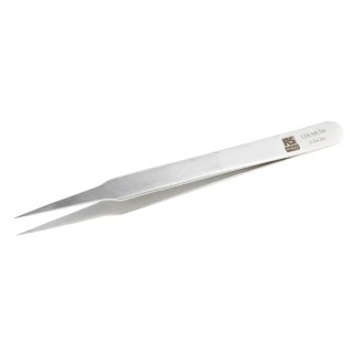 RS PRO Stainless Steel Flat Tweezer 120mm Anti-Magnetic Anti-Acid 136-9838