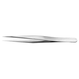 RS PRO 110mm Stainless Steel Tweezer 136-9841, Anti-Magnetic, Anti-Acid, Serrated Handle