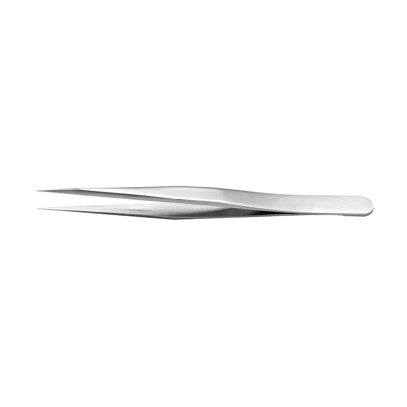 RS PRO 110mm Stainless Steel Tweezer 136-9841, Anti-Magnetic, Anti-Acid, Serrated Handle
