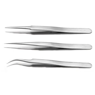 RS PRO Stainless Steel Tweezer Set Precision 3-Piece Germany 136-9878