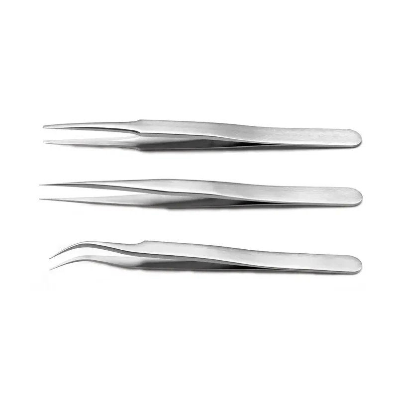 RS PRO Stainless Steel Tweezer Set Precision 3-Piece Germany 136-9878
