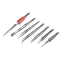 RS PRO Stainless Steel Tweezer Set, Anti-Acid, Anti-Magnetic, 7 Pieces 136-9881